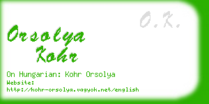 orsolya kohr business card